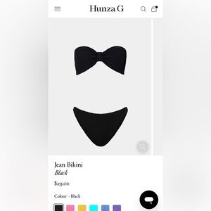 Hunza G Black Bow Bikini